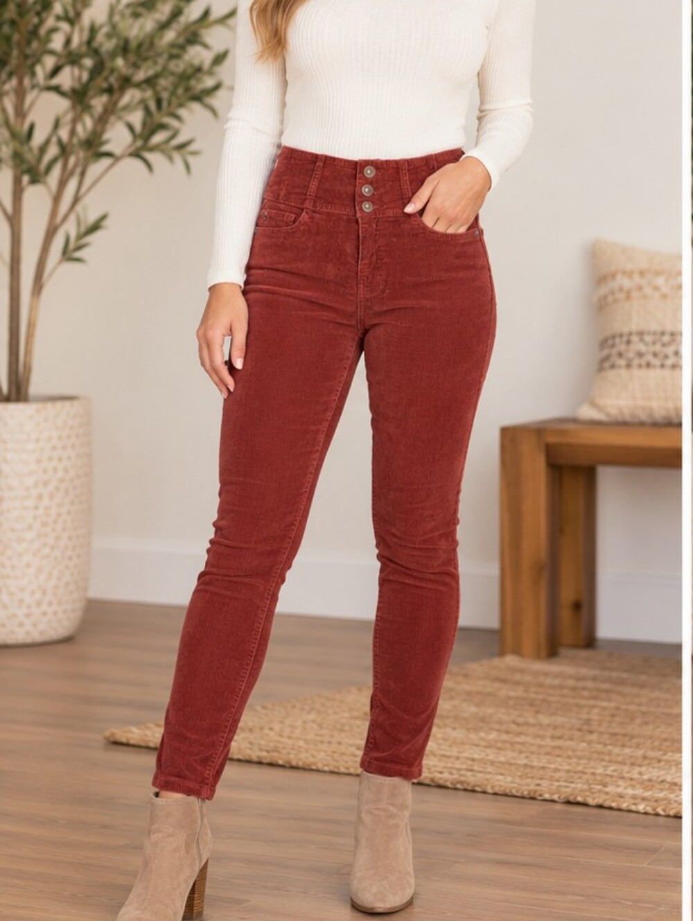 No Boundaries High Rise Sculpting Skinny Corduroy Pants – Size 7